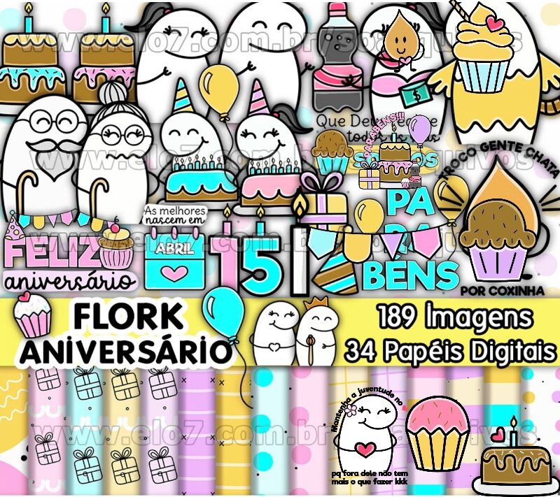 Kit Digital Flork Aniversário
