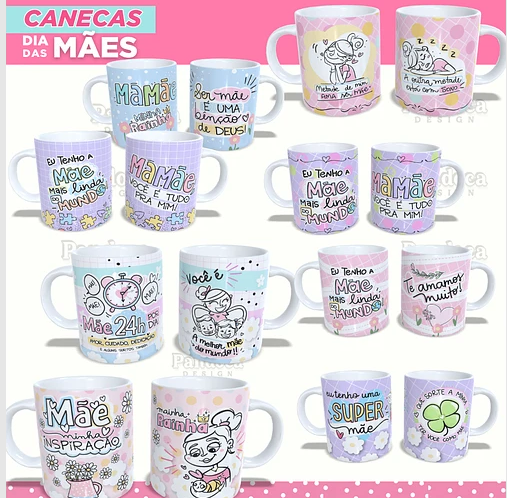 Kit Digital Pack dia das Mães Canecas - Imagem 2