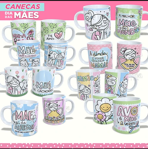 Kit Digital Pack dia das Mães Canecas - Imagem 3