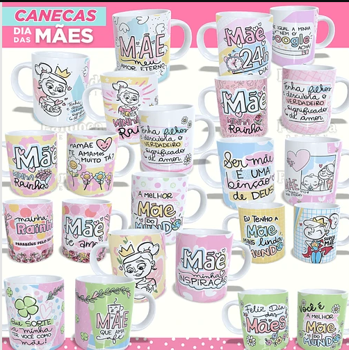 Kit Digital Pack dia das Mães Canecas - Imagem 4