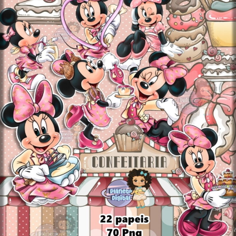 Kit Digital Minnie Confeitaria