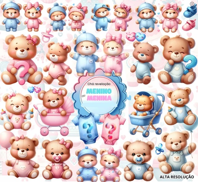 Kit Digital Chá Revelação