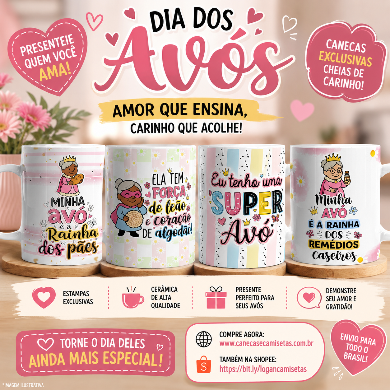Kit Digital Caneca dia dos Avós - Canecas - Imagem 3